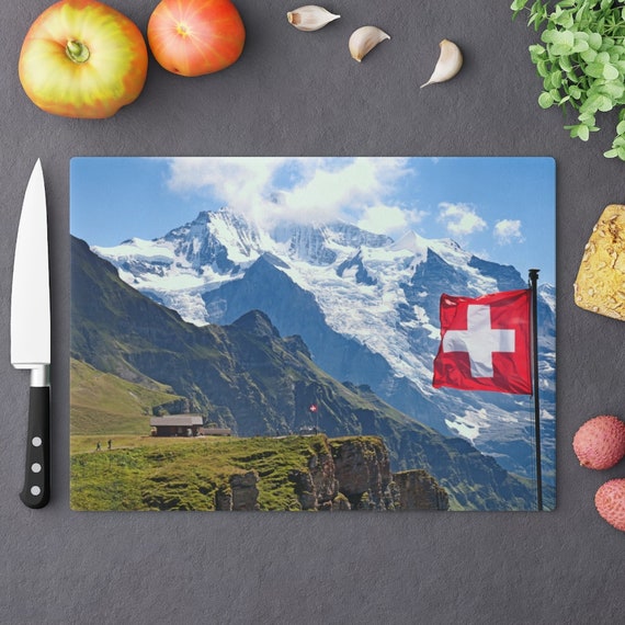 Cutting Board - Switzerland, Suisse, Schweiz, Svizzera, Swiss abroad, Matterhorn, Zermatt, gift idea, travel, souvenir, kitchen, cooking