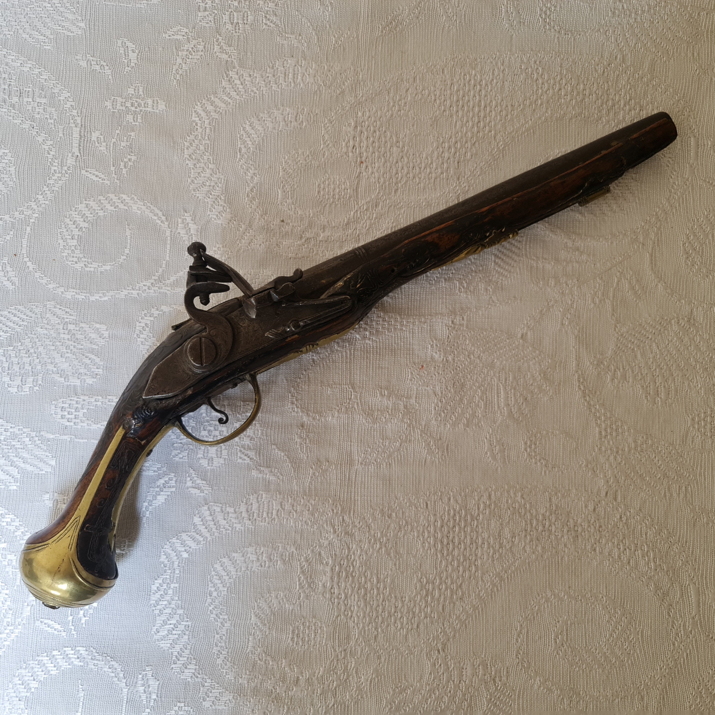 Xvlll Th Century Flintlock Pistol in Engraved Steel and Etsy