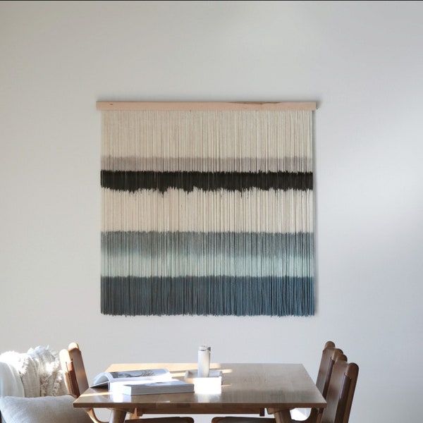 Fiber Art Wall Hanging | Dip Dye Tapestry | Boho Decor | Modern Wall Decor | Macrame Wall Hanging | Yarn Art | Yarn Wall Hanging