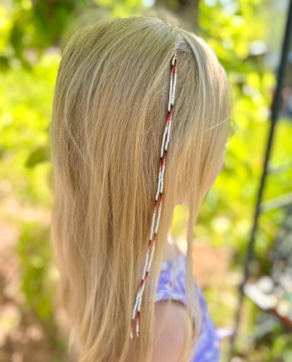 Beaded Hair Clip with Fringe Amazon.com: Handmade Beaded Hair Barrette,Native American  main image 2