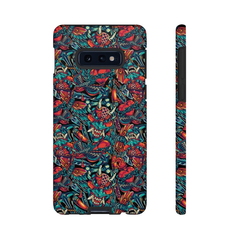 Iphone xs case iphone 11 case samsung case 20 Japanese Demon Tattoo Phone Case: Iphone cases biker phone case