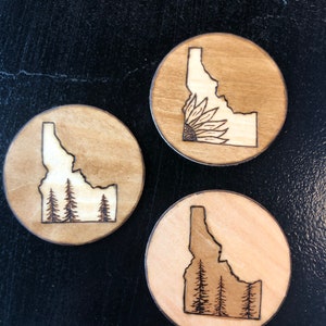 Cute Idaho Wooden magnets