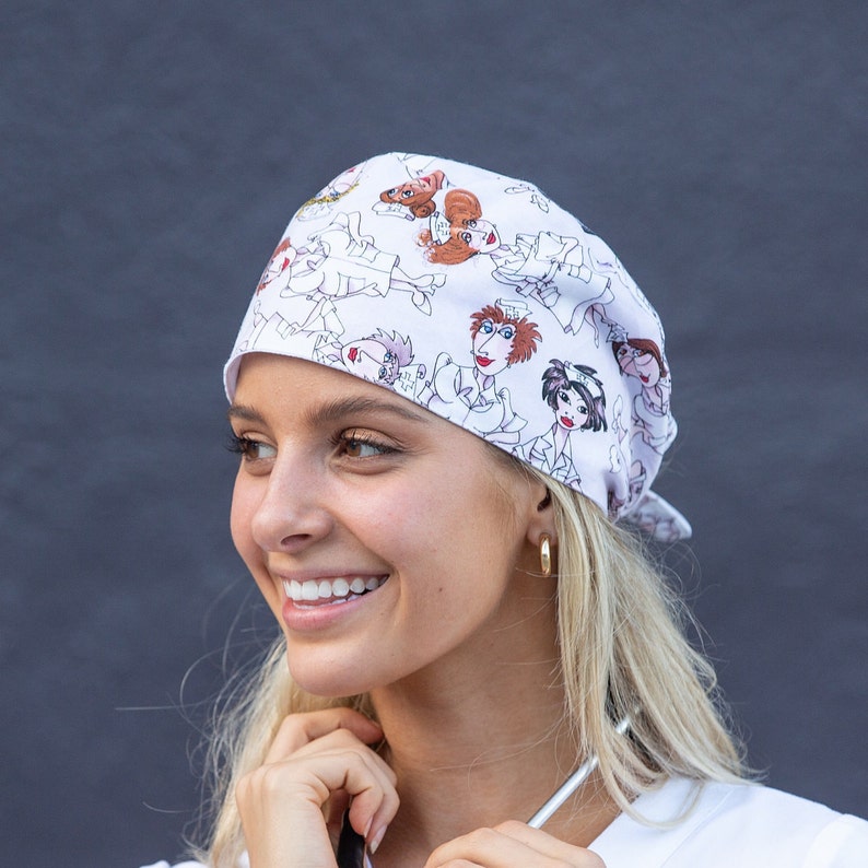 Nifty Nurses Surgical Cap Scrub Caps Scrub Hats Surgery Etsy