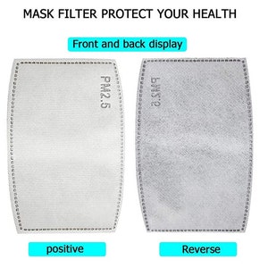 PM 2.5 Face Mask Filter / Activated carbon mask filter for an additional layer of filtering / Fast Shipping! USA Seller / 10 Pk