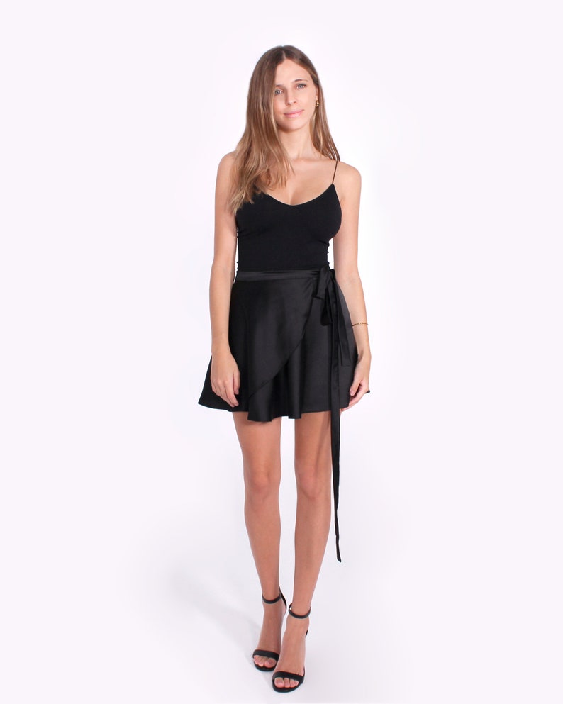Short Slip skirt Ballet Silk Skirt Satin Bias Slip Skirt Ballerina A line Skirt Pink A-line Wrap Mini Skirt