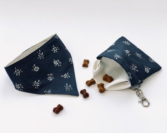 Hundetasche und passendes Bandana | Geschenkset für Hundeliebhaber | Liberty London Hunde | Wendehalstuch für Hunde | Hunde Geschenk Set