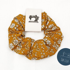 Liberty Hair Scrunchie | Luxury Hair Tie | Liberty Gift | Mustard Capel Tana Lawn