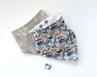 Liberty Unisex Baby Lätzchen Set | Zwei Baby-Bandanas | Unisex Dribble Lätzchen | Baby-Dusche-Geschenk-Packung | Baby Lätzchen | Neutrale Palette