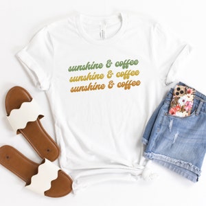 Sunshine and coffee T-shirt | Sunshine & Coffee unisex graphic tee | Coffee lover shirt | Coffee shirt | Summer shirt