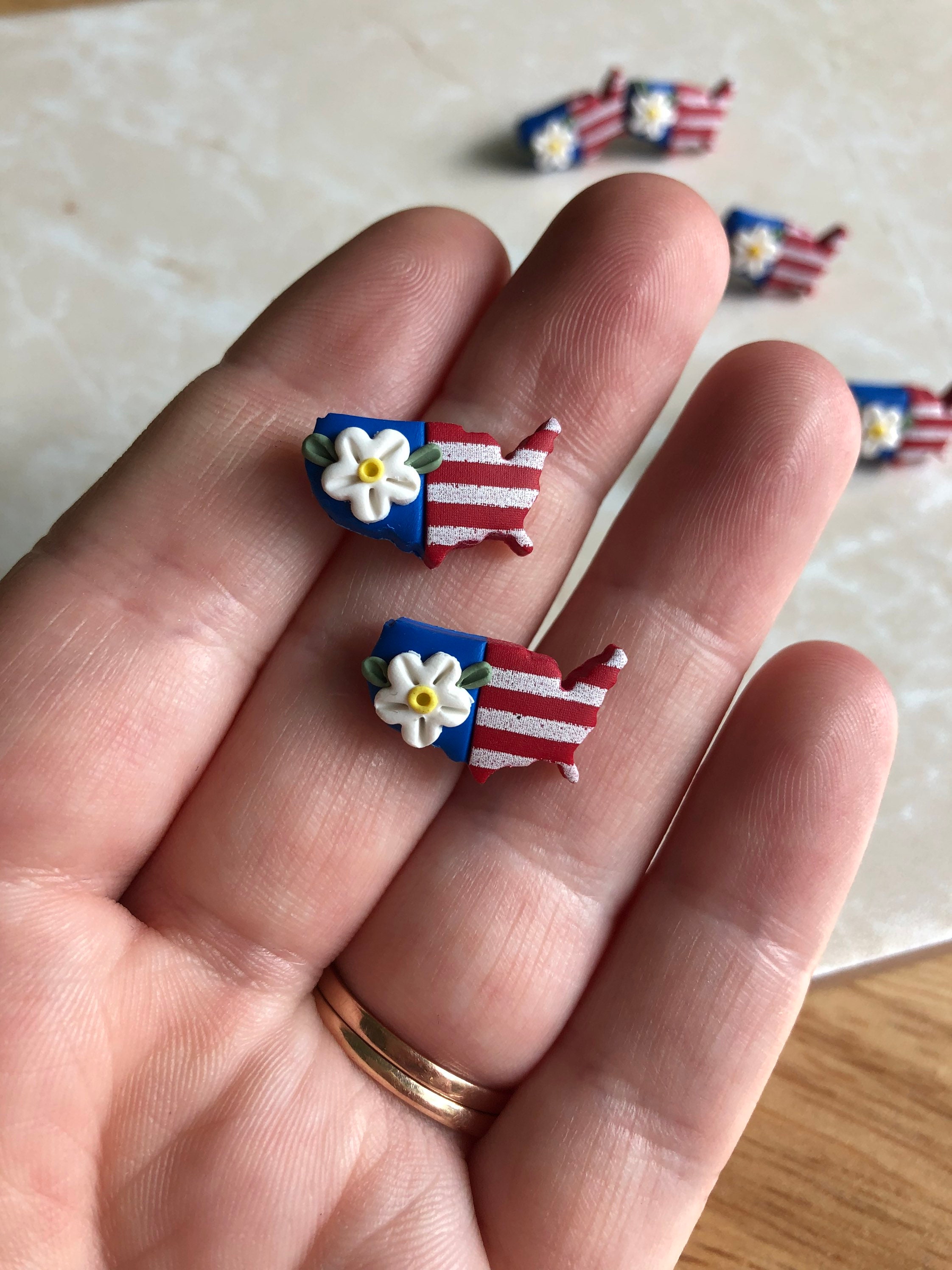 USA Patriotic Stud Earrings