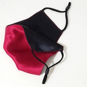 Mascarilla facial reversible DE DOS TONOS 100% Pure Silk Charmeuse. Elige tus colores. Lavable e hipoalergénico.