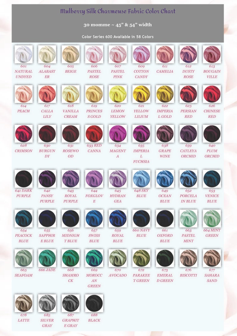 Mulberry Silk Fabric 253040 Momme Grade 6A 100 Pure Etsy