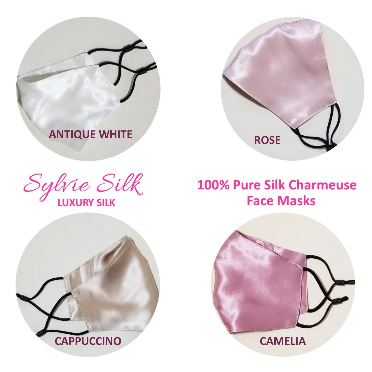 SYLVIESILK Silk Face Mask CAPPUCCINO Mulberry Silk Mask Etsy