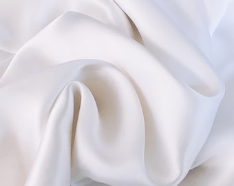 25 Momme 54" MULBERRY Silk Fabric NATURAL/UNDYED | Grade 6A 100% Pure Mulberry Silk Charmeuse| Organic| 54" Width
