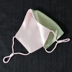 ROSE & SAGE REVERSIBLE Dos Tonos 100% Pura Seda Charmeuse Máscara facial. Elige tus colores. Lavable e hipoalergénico
