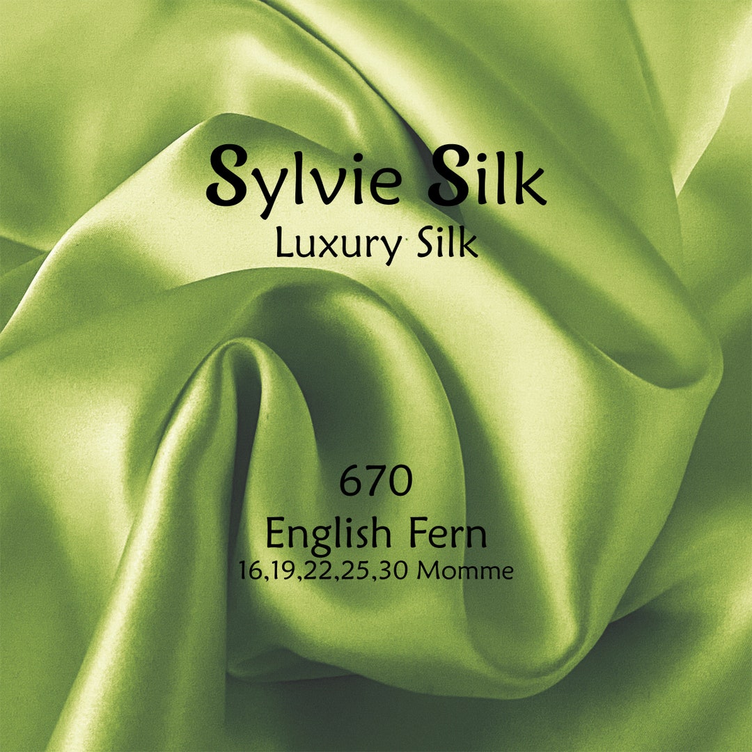 16,19 & 22 Momme Mulberry Silk Fabric ENGLISH FERN Width 45 Grade 6A