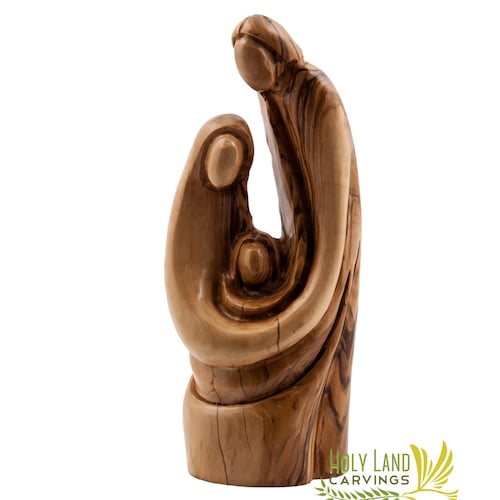 Olive Wood Holy Family Statue Wooden Holy Family Figurine for Etsy