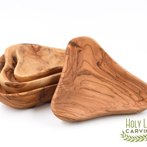 Olive Wood Plate, Wooden Plate Appetizers, Hand Carved Olive Wood Plates Made in the Holy Land