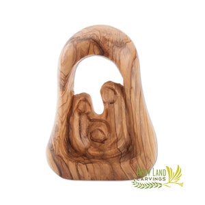 Holy Family Statue - Olive Wood Holy Family Figurine Mary Joseph and Baby Jesus Made in the Holy Land - Unique religious home Décor