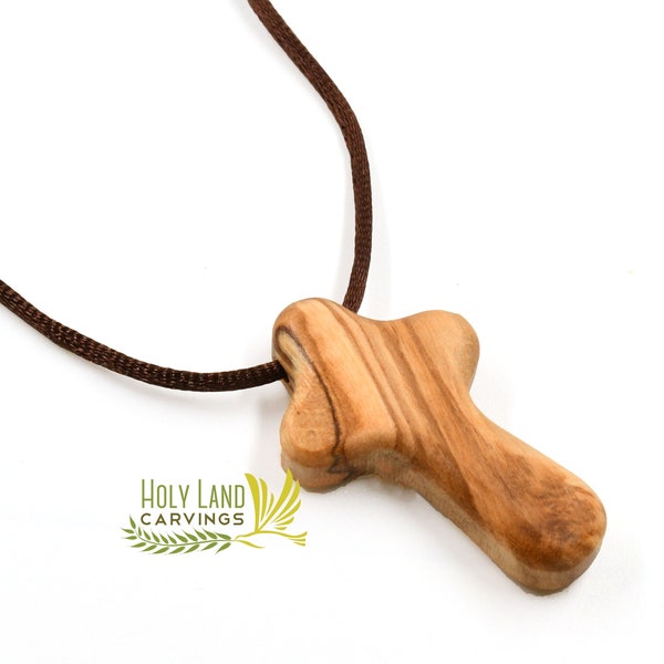 Olive Wood comfort Cross Necklace, Wooden Cross Pendant, Wood comfort Cross Charm Religious Gift for any age or Occasion