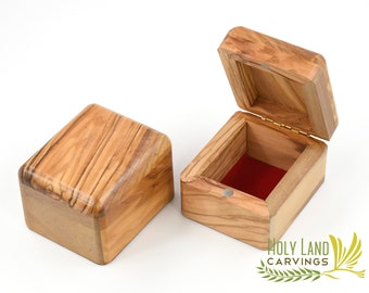 Personalized Olive Wood Box, Jewelry Box, Rosary Box, Keepsake Box made in the Holy Land, Wooden Box Great to store Rosaries