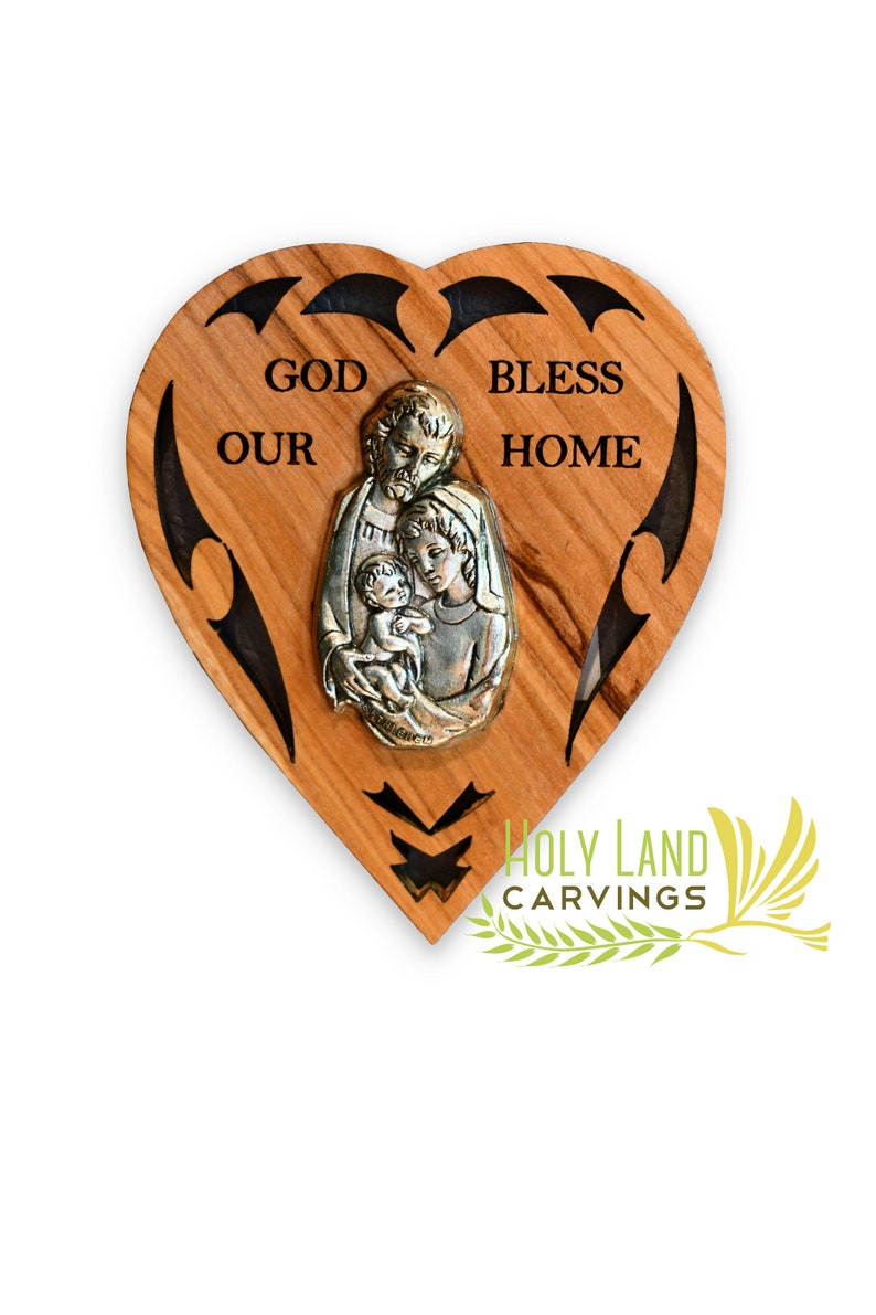 Olive Wood Hand Carved Holy Family Magnet - God Bless Our Home - Etsy
