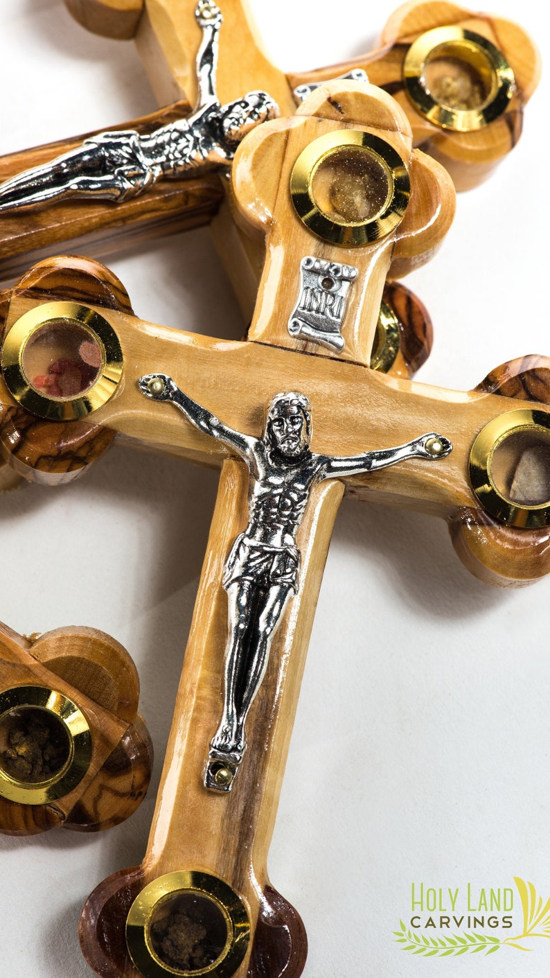 Wall Hanging Cross Crucifix Made of Olive Wood in the Holy Etsy