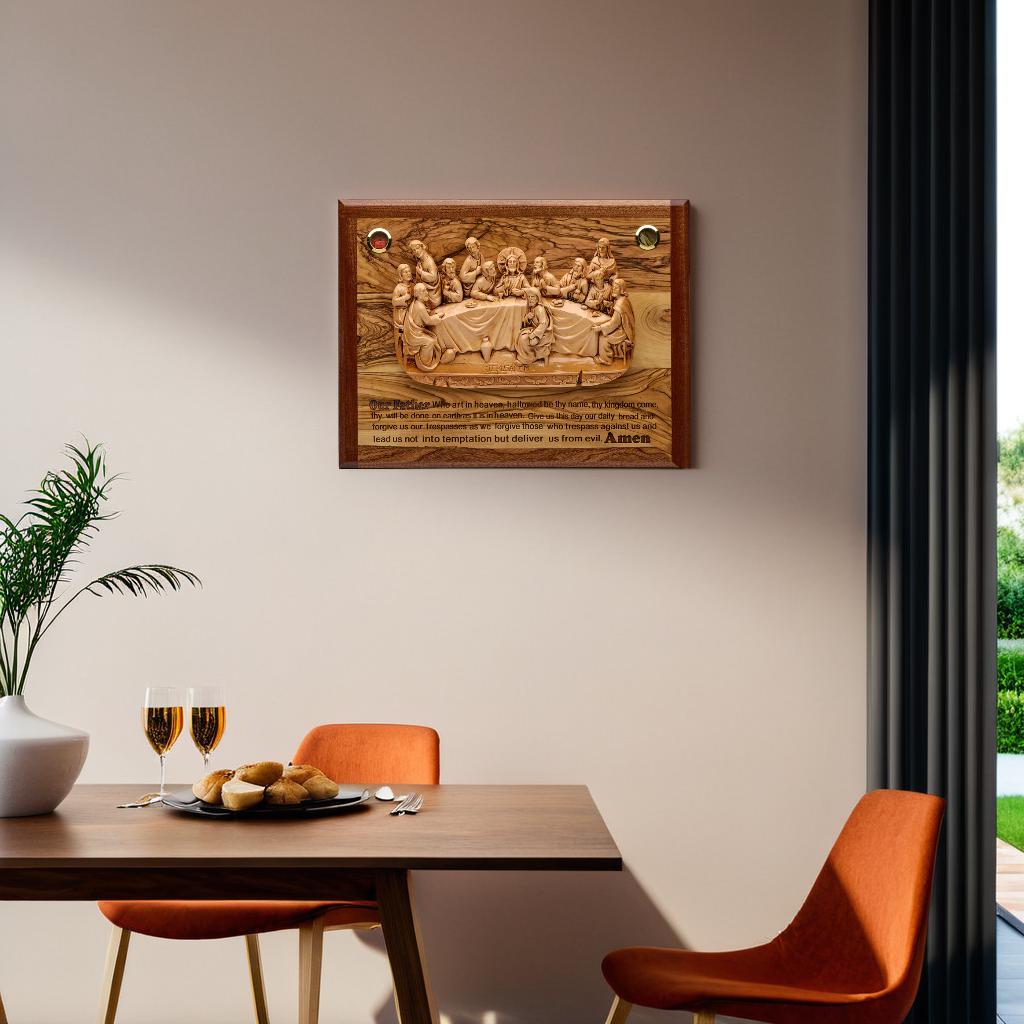 Last Supper Wall Hanging Plaque Made of Olive Wood and Ceramic in the ...