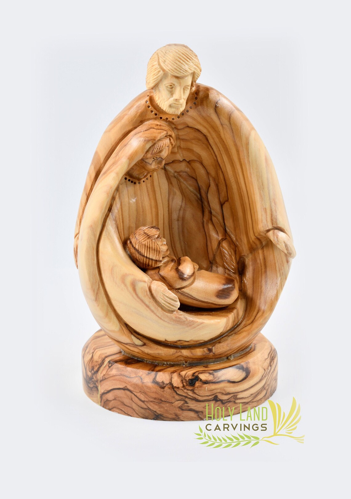 Holy Family Olive Wood Masterpiece with Facial Details  Made image 0