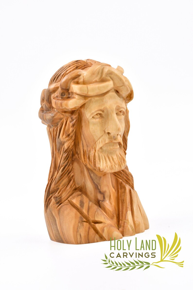 Small Olive Wood Jesus Bust Jesus Statue for Home Décor Etsy