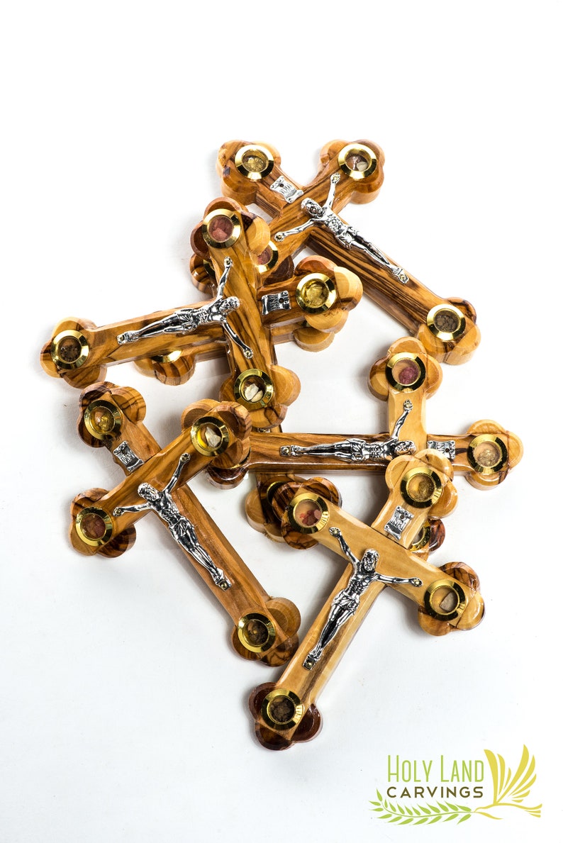 Wall Hanging Cross Crucifix Made of Olive Wood in the Holy Etsy