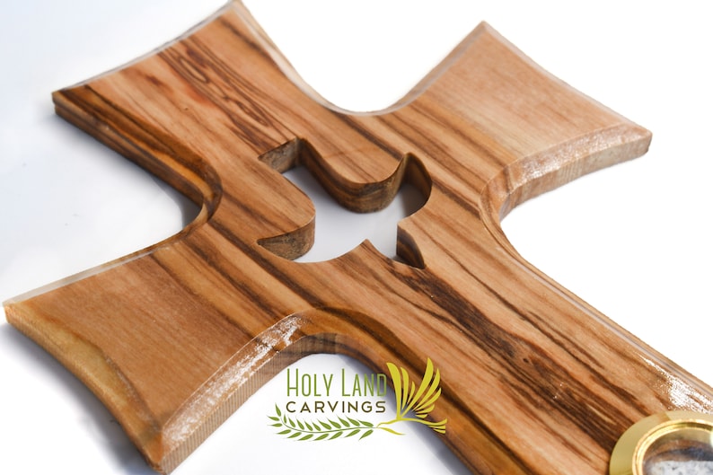 Olive Wood Cross Holy Spirit Wall Hanging Cross Made in the Etsy