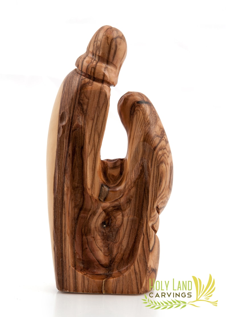 Olive Wood Holy Family Statue Made in Bethlehem By Local image 2