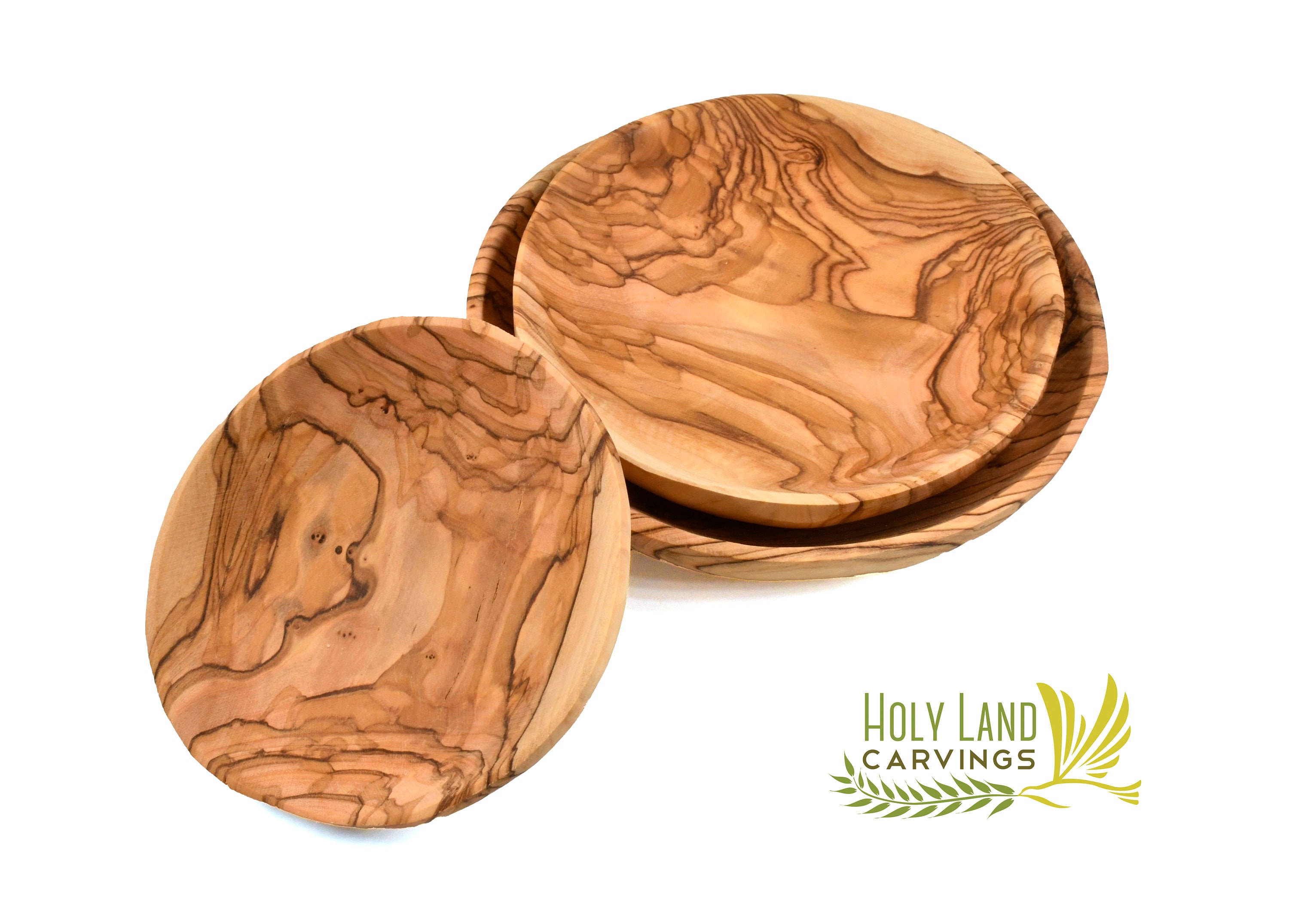 Olive Wood Plate Round Wooden Plate Appetizers Hand Carved Etsy