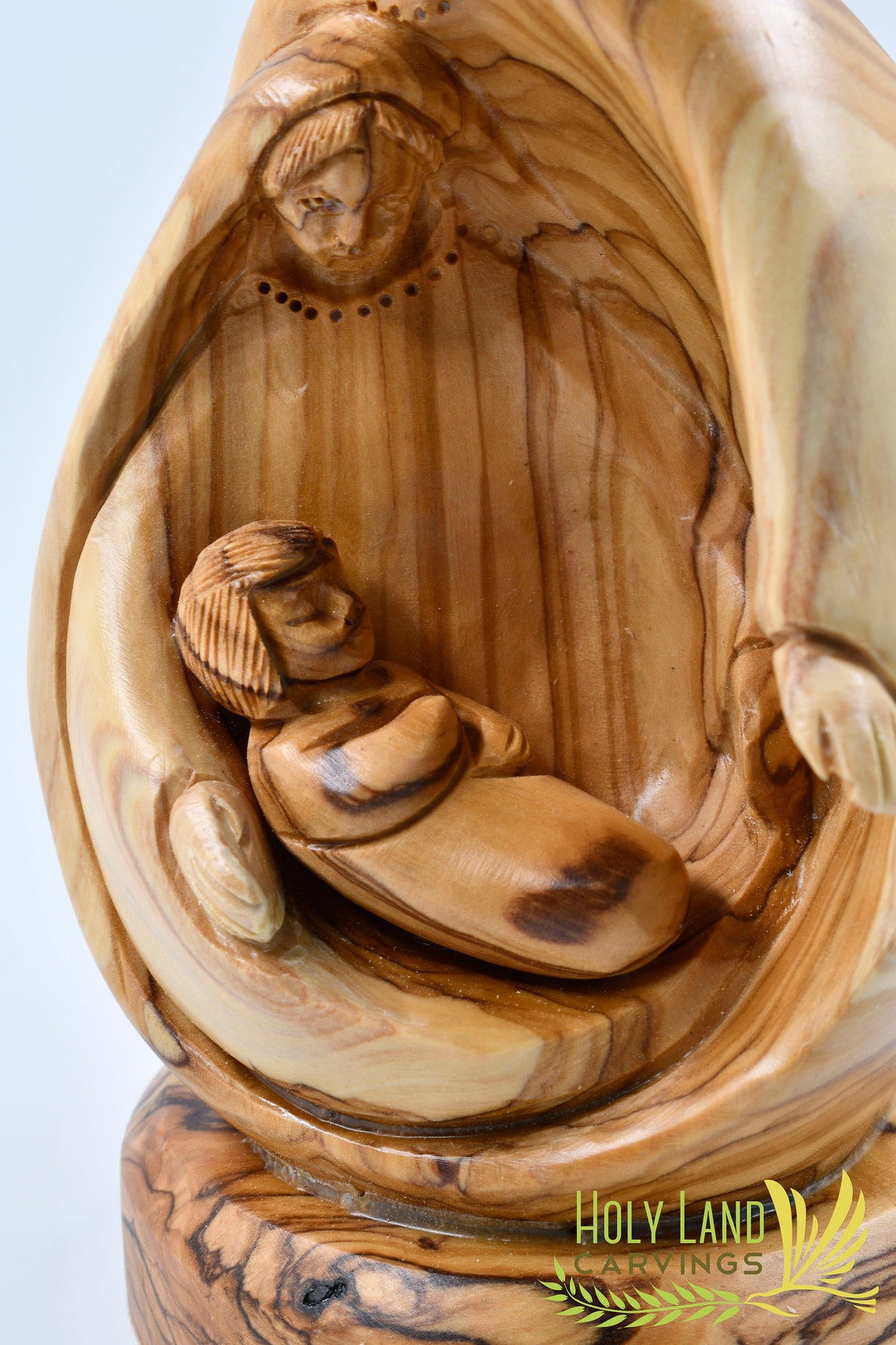 Holy Family Olive Wood Masterpiece with Facial Details  Made image 1