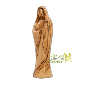 Virgin Mary Statue | Olive Wood Statue of The Blessed Mother Mary Holding Baby Jesus | Hand Carved Virgin Mary Religious Gift or Home Décor