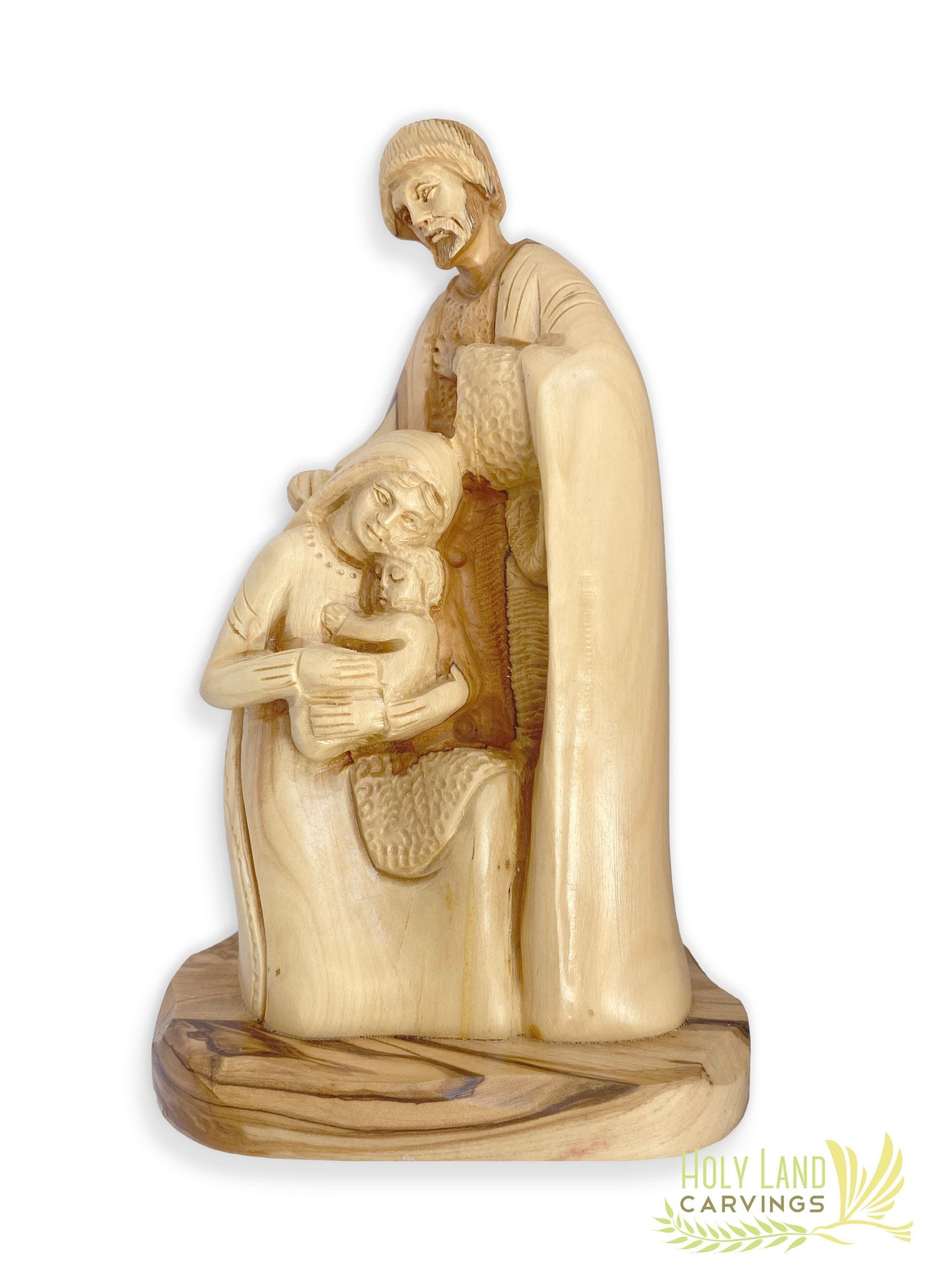 Olive Wood Statue of Holy Family image 0