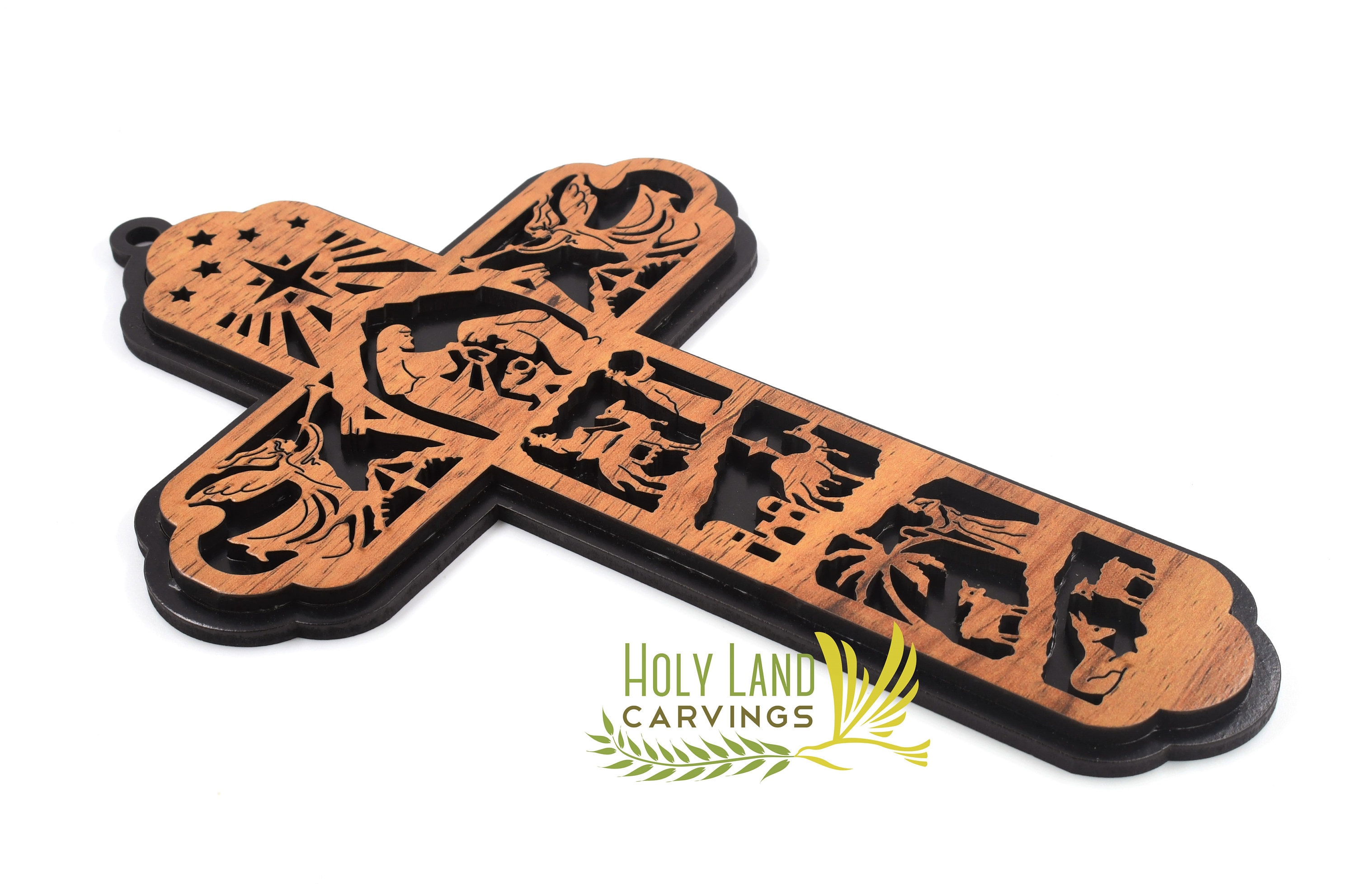 Nativity Cross for Wall Wooden Cross Made in the Holy Land Etsy