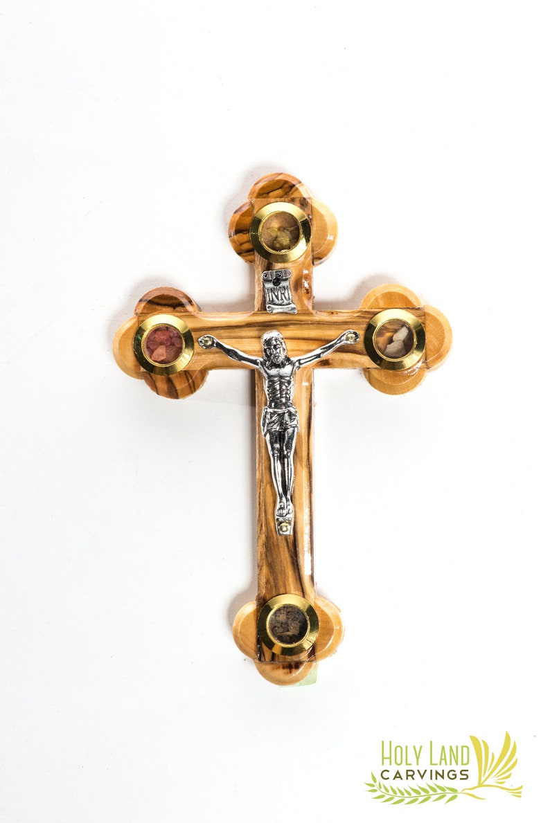 Wall Hanging Cross Crucifix Made of Olive Wood in the Holy Etsy