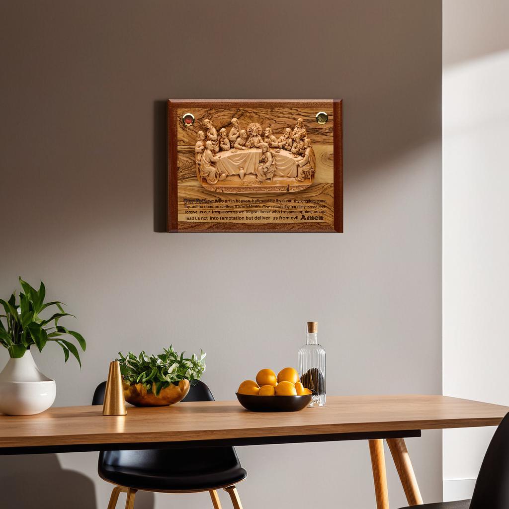 Last Supper Wall Hanging Plaque Made of Olive Wood and Ceramic in the ...