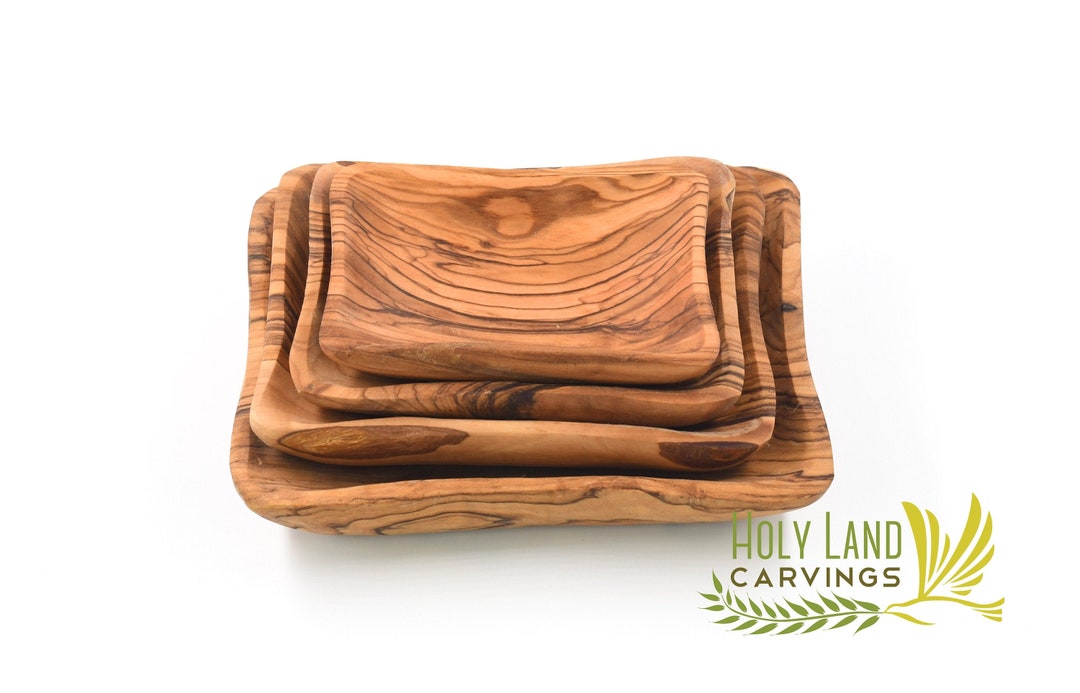 Olive Wood Plate, Wooden Plate Appetizers, Hand Carved Olive Wood