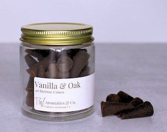 Vanilla and Oak Incense Cones - 40 Count