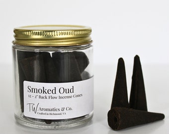 Smoked Oud 2" Backflow Incense Cones - 12 Count