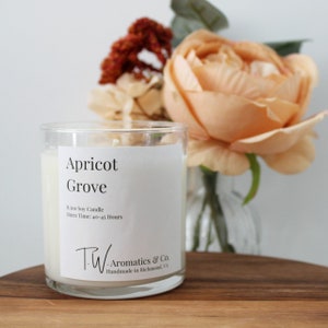 Apricot Grove Candle Spring Scent Hand Poured Soy Candle 8.5oz Clear Glass Tumbler image 1