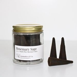 Rosemary Sage 2&quot;Backflow Incense Cones - 12 Count