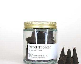 Sweet Tobacco Scented Incense Cones - 40 Count - 1 Inch Cones