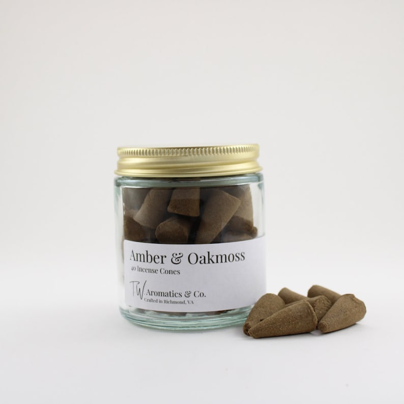 Amber and Oakmoss Scented Incense Cones 40 Count Etsy