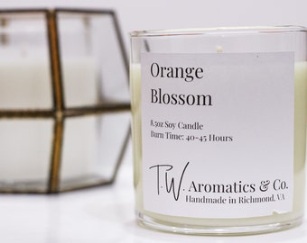 Orange Blossom Candle | Hand Poured Soy Candle | 8.5oz ClearGlass Tumbler