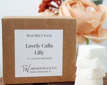 Lovely Calla Lily Soy Wax Melt Package | Spring Scent | 8 Count Melt Pack