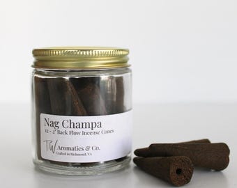 Nag Champa 2" Backflow Incense Cones - 12 Count